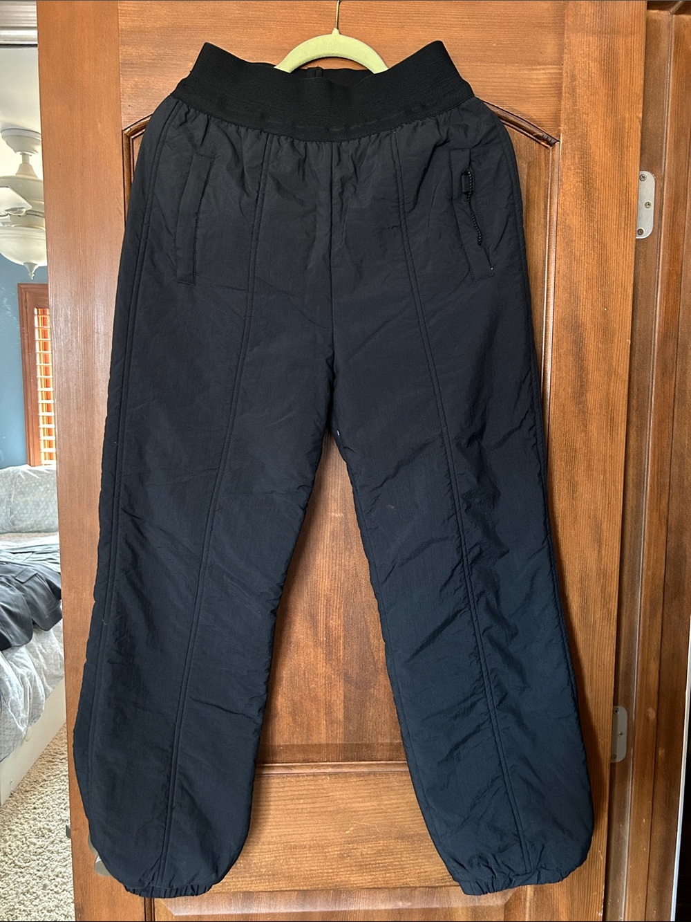 Insulated Black Quilted Jogger Pants